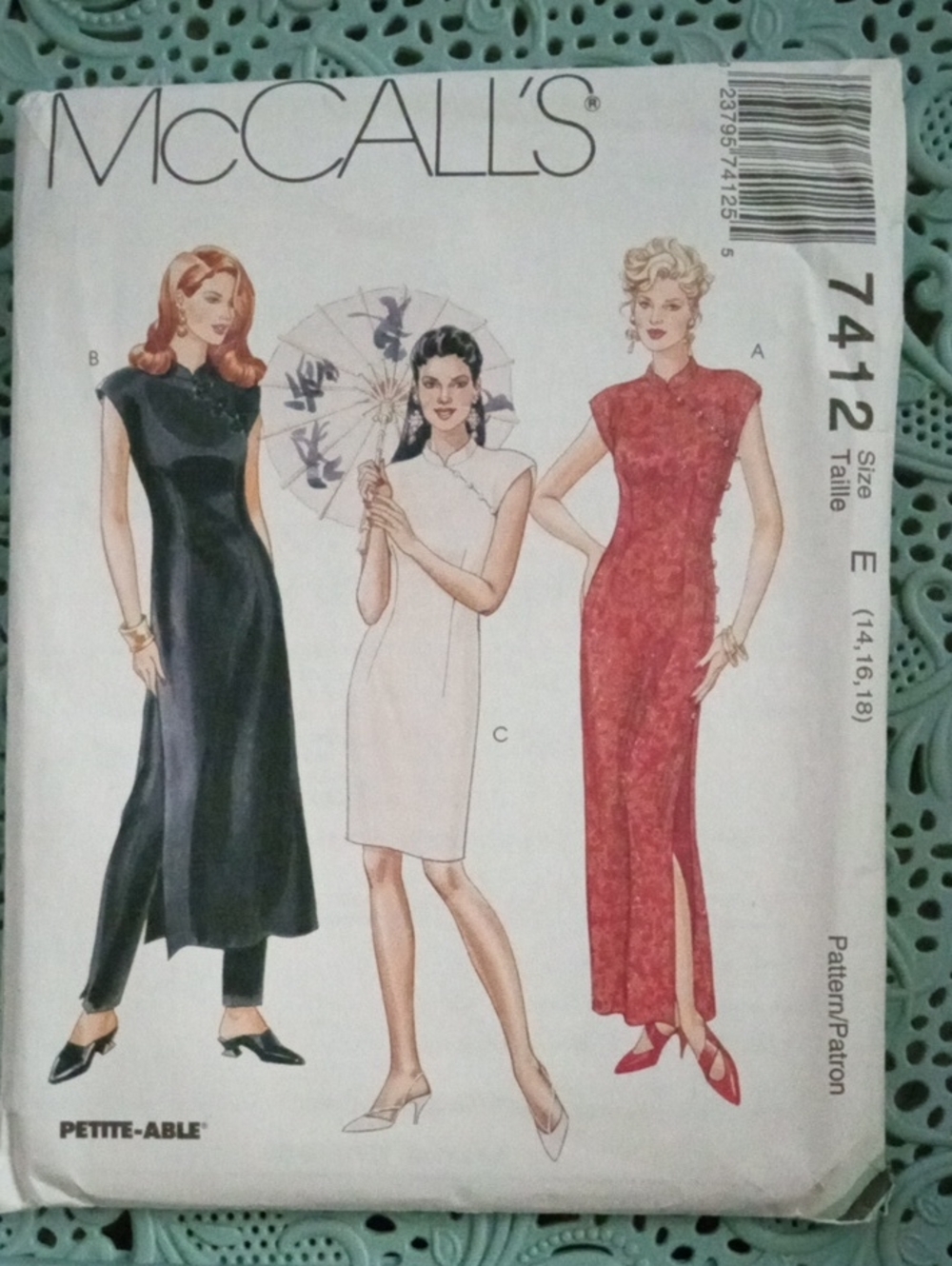 Women's Cheongsam-Style Dress And Pants Pattern Fits Sizes 14, 16, & 18. New.